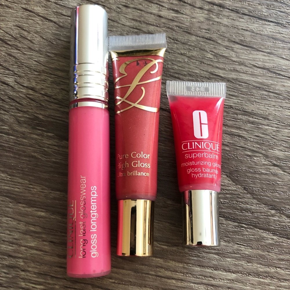 3 Lip Gloss Bundle Clinique and Estee Lauder NEW